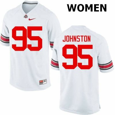 Women's Ohio State Buckeyes #95 Cameron Johnston White Nike NCAA College Football Jersey Athletic DJD5444BJ